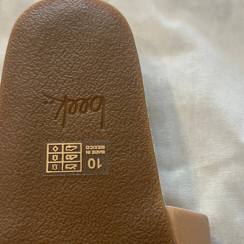 Beek Brown Leather Slide Sandals - Picture 4 of 8